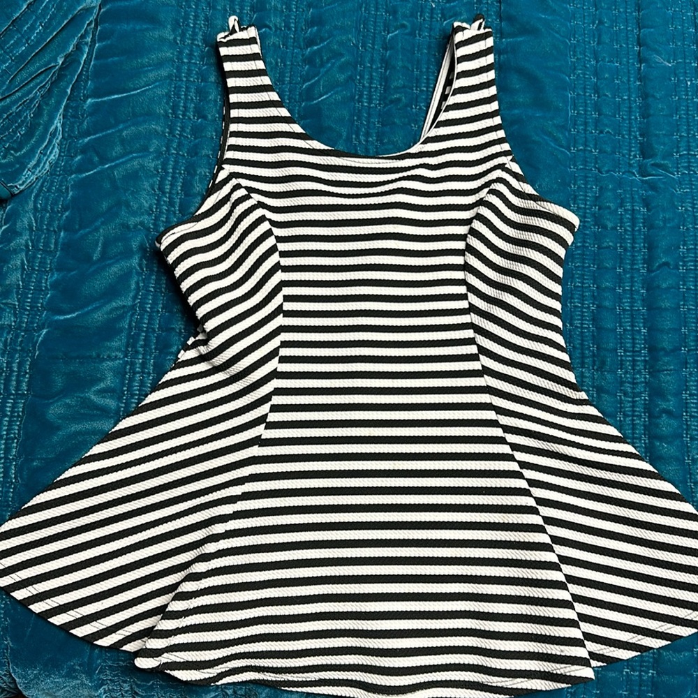 Black and white peplum shirt